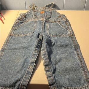 Carhartt toddler denim bib overalls, likely size 24 months